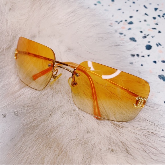 CHANEL Accessories - Chanel Crystal Coco Mark Rimless 4017 sunglasses